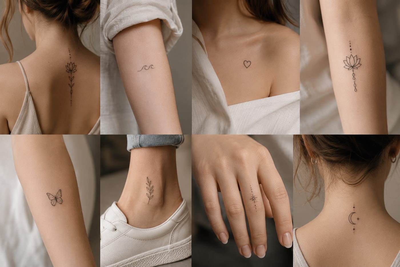 Flash tattoo designs Antalya — fine line, minimal, botanical, celestial